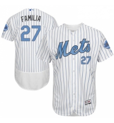 Mens Majestic New York Mets 27 Jeurys Familia Authentic White 2016 Fathers Day Fashion Flex Base MLB Jersey