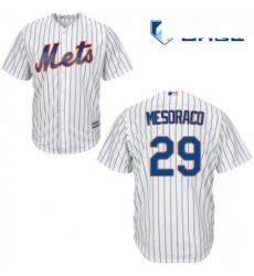 Mens Majestic New York Mets 29 Devin Mesoraco Replica White Home Cool Base MLB Jersey 