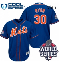Mens Majestic New York Mets 30 Nolan Ryan Authentic Royal Blue Alternate Home Cool Base 2015 World Series MLB Jersey