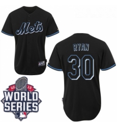 Mens Majestic New York Mets 30 Nolan Ryan Replica Black Fashion 2015 World Series MLB Jersey