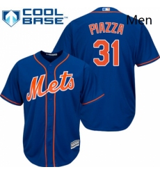 Mens Majestic New York Mets 31 Mike Piazza Replica Royal Blue Alternate Home Cool Base MLB Jersey