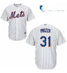 Mens Majestic New York Mets 31 Mike Piazza Replica White Home Cool Base MLB Jersey