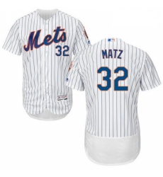Mens Majestic New York Mets 32 Steven Matz White Home Flex Base Authentic Collection MLB Jersey