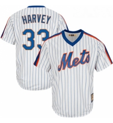 Mens Majestic New York Mets 33 Matt Harvey Authentic White Cooperstown MLB Jersey