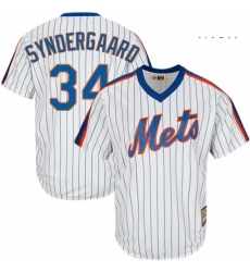 Mens Majestic New York Mets 34 Noah Syndergaard Authentic White Cooperstown MLB Jersey