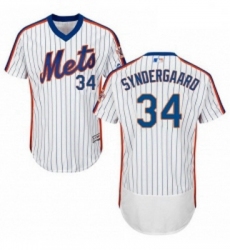 Mens Majestic New York Mets 34 Noah Syndergaard White Alternate Flex Base Authentic Collection MLB Jersey