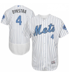 Mens Majestic New York Mets 4 Lenny Dykstra Authentic White 2016 Fathers Day Fashion Flex Base MLB Jersey