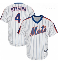 Mens Majestic New York Mets 4 Lenny Dykstra Replica White Alternate Cool Base MLB Jersey