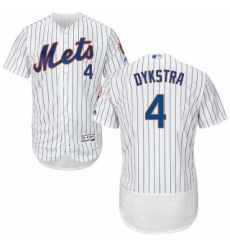 Mens Majestic New York Mets 4 Lenny Dykstra White Home Flex Base Authentic Collection MLB Jersey