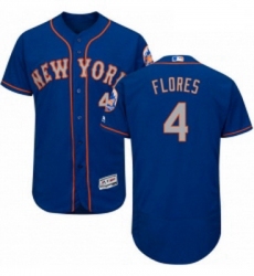 Mens Majestic New York Mets 4 Wilmer Flores RoyalGray Alternate Flex Base Authentic Collection MLB Jersey
