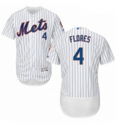 Mens Majestic New York Mets 4 Wilmer Flores White Home Flex Base Authentic Collection MLB Jersey