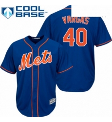 Mens Majestic New York Mets 40 Jason Vargas Replica Royal Blue Alternate Home Cool Base MLB Jersey 