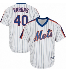 Mens Majestic New York Mets 40 Jason Vargas Replica White Alternate Cool Base MLB Jersey 