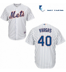 Mens Majestic New York Mets 40 Jason Vargas Replica White Home Cool Base MLB Jersey 