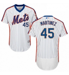 Mens Majestic New York Mets 45 Pedro Martinez White Alternate Flex Base Authentic Collection MLB Jersey