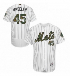 Mens Majestic New York Mets 45 Zack Wheeler Authentic White 2016 Memorial Day Fashion Flex Base MLB Jersey 