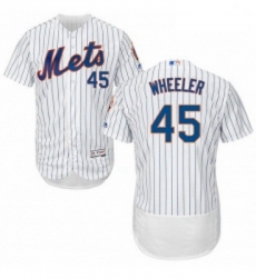 Mens Majestic New York Mets 45 Zack Wheeler White Home Flex Base Authentic Collection MLB Jersey