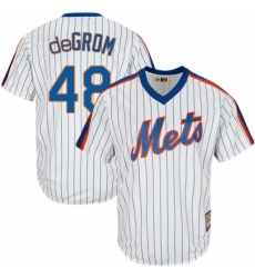 Mens Majestic New York Mets 48 Jacob DeGrom Authentic White Cooperstown MLB Jersey
