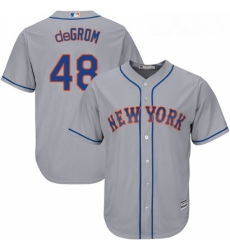 Mens Majestic New York Mets 48 Jacob deGrom Replica Grey Road Cool Base MLB Jersey
