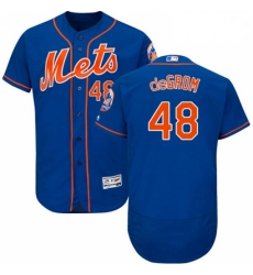 Mens Majestic New York Mets 48 Jacob deGrom Royal Blue Alternate Flex Base Authentic Collection MLB Jersey 