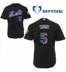 Mens Majestic New York Mets 5 David Wright Authentic Black Cool Base MLB Jersey