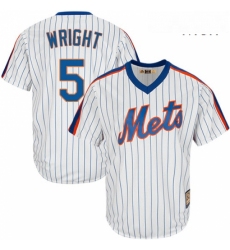 Mens Majestic New York Mets 5 David Wright Authentic White Cooperstown MLB Jersey