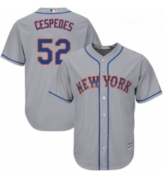 Mens Majestic New York Mets 52 Yoenis Cespedes Replica Grey Road Cool Base MLB Jersey