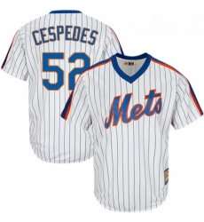 Mens Majestic New York Mets 52 Yoenis Cespedes Replica White Cooperstown MLB Jersey