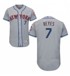 Mens Majestic New York Mets 7 Jose Reyes Grey Flexbase Authentic Collection MLB Jersey
