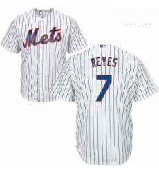 Mens Majestic New York Mets 7 Jose Reyes Replica White Home Cool Base MLB Jersey