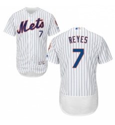 Mens Majestic New York Mets 7 Jose Reyes White Flexbase Authentic Collection MLB Jersey