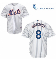 Mens Majestic New York Mets 8 Gary Carter Replica White Home Cool Base MLB Jersey