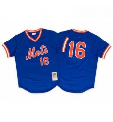 Mens Mitchell and Ness 1986 New York Mets 16 Dwight Gooden Authentic Royal Blue Throwback MLB Jersey