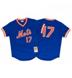 Mens Mitchell and Ness 1986 New York Mets 17 Keith Hernandez Authentic Royal Blue Throwback MLB Jersey