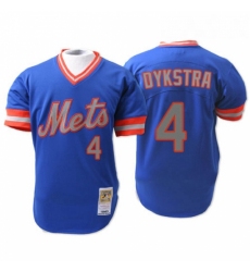 Mens Mitchell and Ness New York Mets 4 Lenny Dykstra Authentic Blue 1983 Throwback MLB Jersey