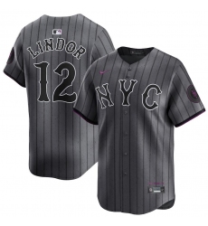 Men's New York Mets #12 Francisco Lindor 2024 Fashion Stitched Baseball Jersey
