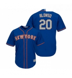 Mens New York Mets 20 Pete Alonso Replica Royal Blue Alternate Road Cool Base Baseball Jersey 
