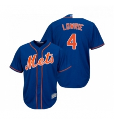 Mens New York Mets 4 Jed Lowrie Replica Royal Blue Alternate Home Cool Base Baseball Jersey 