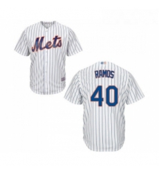 Mens New York Mets 40 Wilson Ramos Replica White Home Cool Base Baseball Jersey 