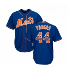 Mens New York Mets 44 Jason Vargas Authentic Royal Blue Team Logo Fashion Cool Base Baseball Jersey 
