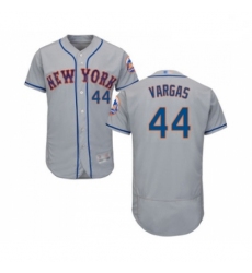 Mens New York Mets 44 Jason Vargas Grey Road Flex Base Authentic Collection Baseball Jersey