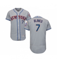 Mens New York Mets 7 Gregor Blanco Grey Road Flex Base Authentic Collection Baseball Jersey