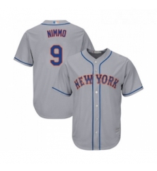 Mens New York Mets 9 Brandon Nimmo Replica Grey Road Cool Base Baseball Jersey 