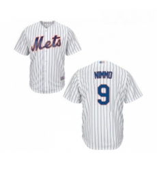 Mens New York Mets 9 Brandon Nimmo Replica White Home Cool Base Baseball Jersey 
