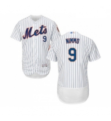 Mens New York Mets 9 Brandon Nimmo White Home Flex Base Authentic Collection Baseball Jersey