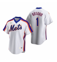 Mens Nike New York Mets 1 Amed Rosario White Cooperstown Collection Home Stitched Baseball Jersey