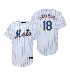 Mens Nike New York Mets 18 Darryl Strawberry White Home Stitched Baseball Jerse