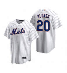 Mens Nike New York Mets 20 Pete Alonso White 2020 Home Stitched Baseball Jersey