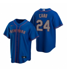 Mens Nike New York Mets 24 Robinson Cano Royal Alternate Road Stitched Baseball Jersey