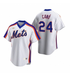 Mens Nike New York Mets 24 Robinson Cano White Cooperstown Collection Home Stitched Baseball Jersey